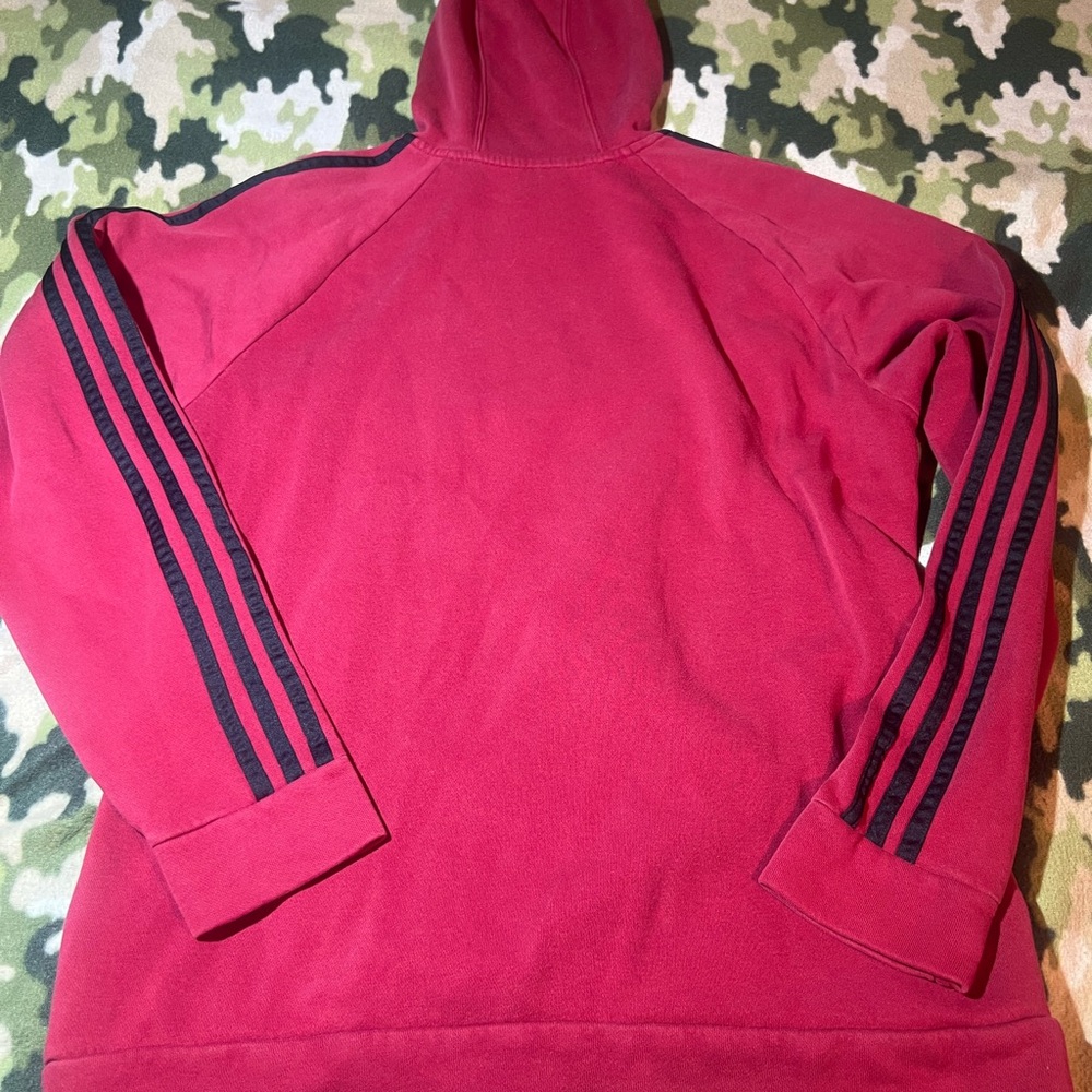 adidas Red Performance Jacket with Black Stripes